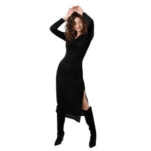 B.O.G Band of the Free- NWT- Black Cowl Neck Annabelle Midi Dress Sz:L Ret$129